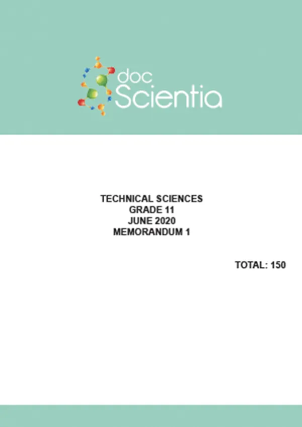 Gr.11 Technical Sciences Paper 1 June 2020 Memo
