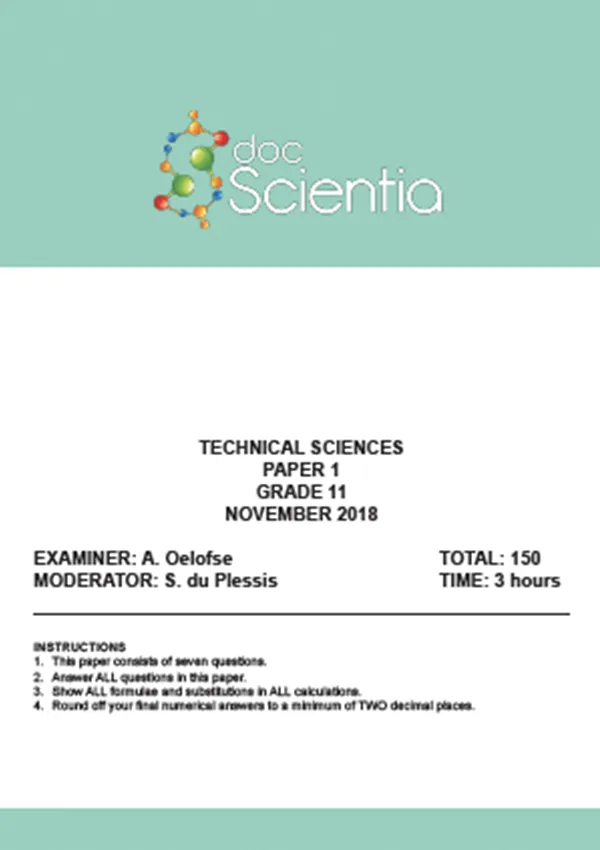 Gr.11 Technical Sciences Paper 1 Nov 2018