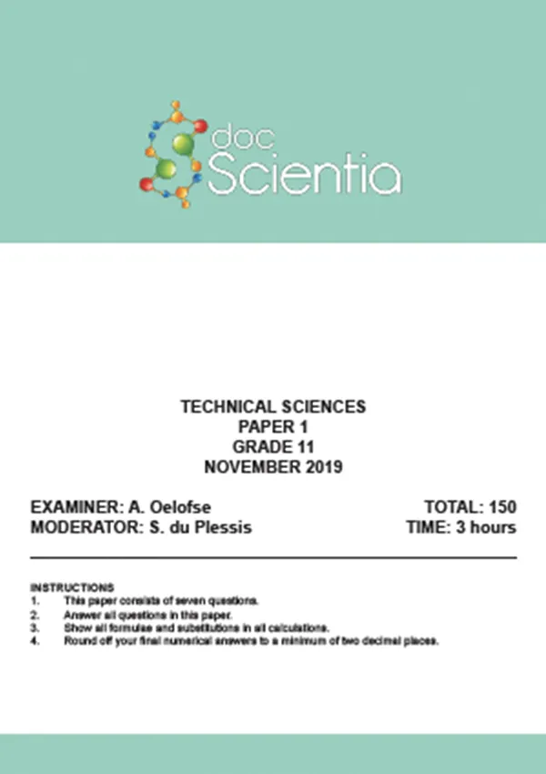 Gr.11 Technical Sciences Paper 1 Nov 2019