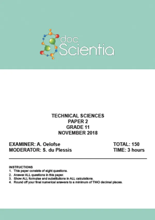 Gr.11 Technical Sciences Paper 2 Nov 2018