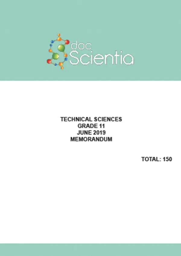 Gr.11 Technical Sciences Paper June 2019 Memo