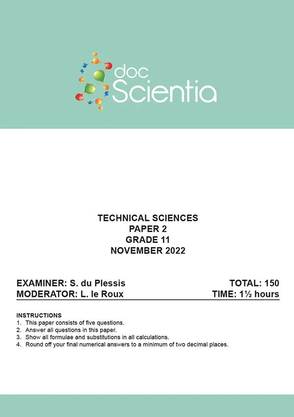 Gr. 11 Technical Sciences Paper 2 Nov. 2022 Memo