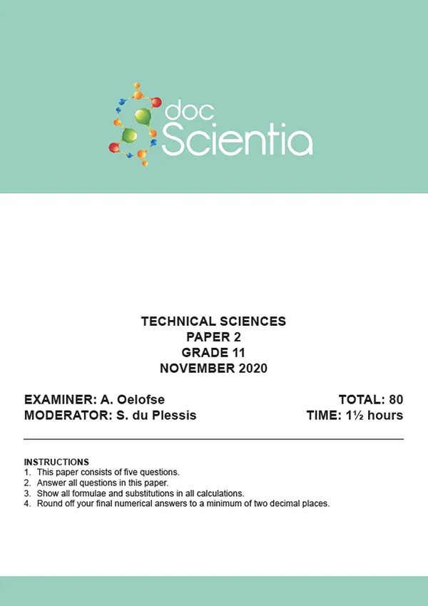 Gr. 11 Technical Sciences Paper 2 Nov 2020