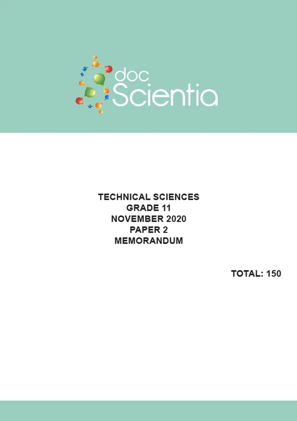 Gr. 11 Technical Sciences Paper 2 Nov 2020 Memo