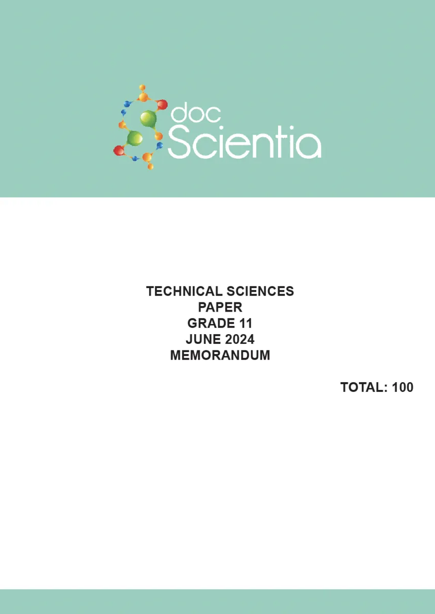 Gr. 11 Technical Sciences Paper June 2024 Memo
