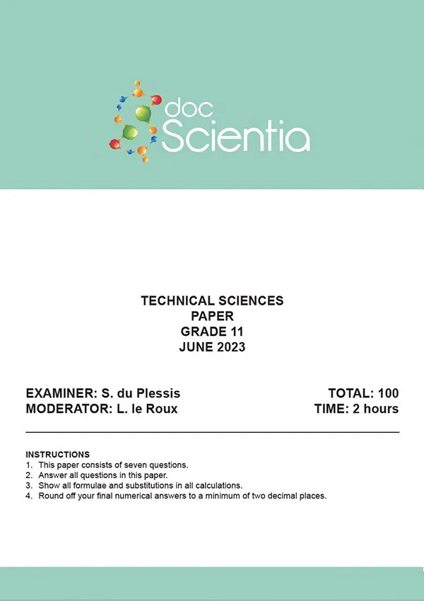 Gr. 11 Technical Sciences Paper June 2023