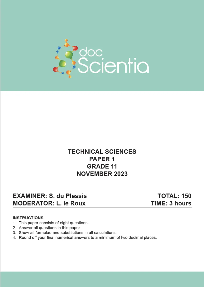 Gr. 11 Technical Sciences Paper 1 Nov. 2023