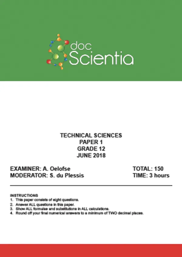 Gr.12 Technical Sciences Paper 1 June 2018