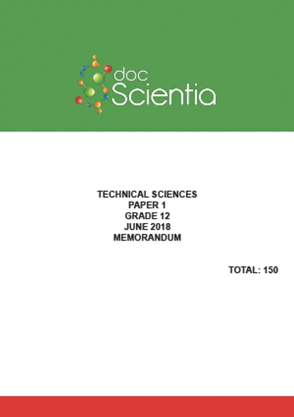 Gr.12 Technical Sciences Paper 1 June 2018 Memo
