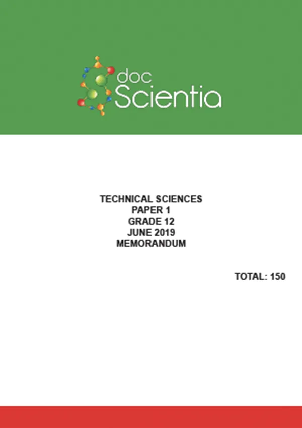 Gr.12 Technical Sciences Paper 1 June 2019 Memo