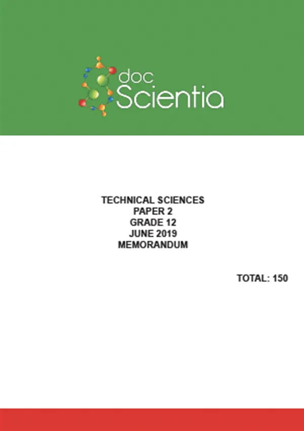 Gr.12 Technical Sciences Paper 2 June 2019 Memo