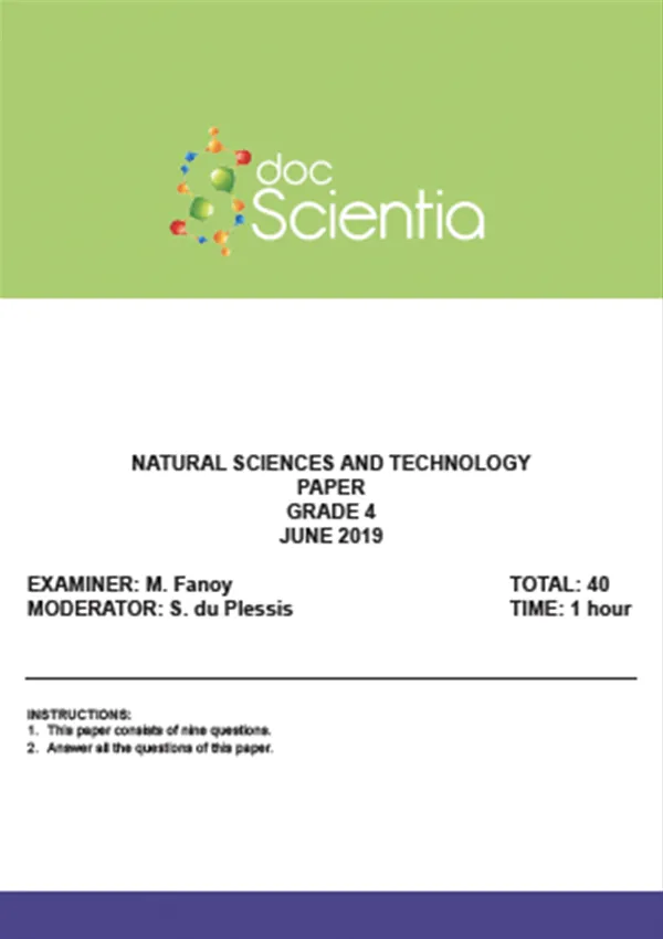 Gr.4 Natural Sciences and Technology Paper June 2019