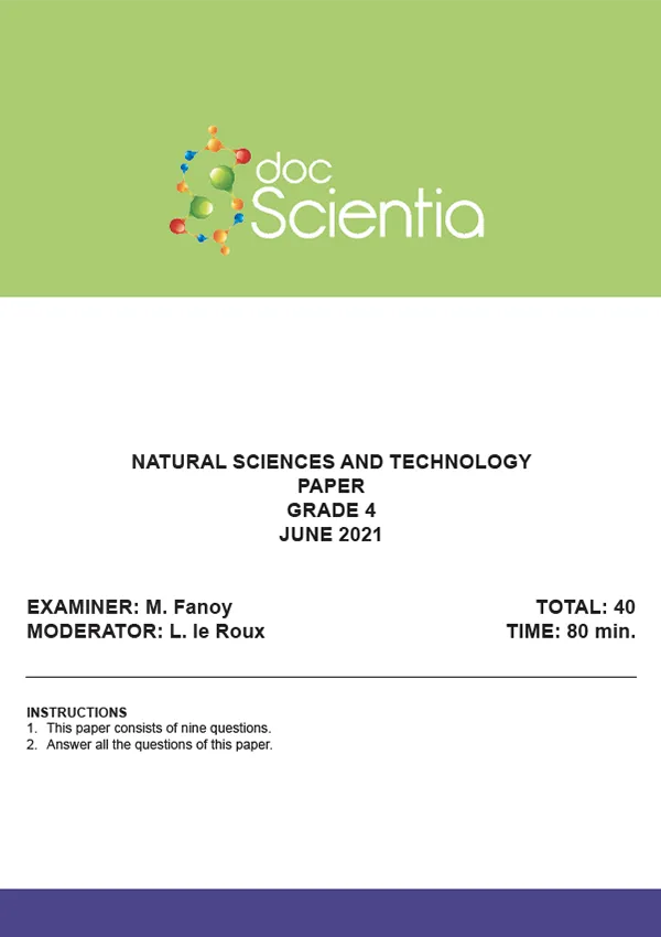 Gr. 4 Natural Sciences and Technology Paper June 2021