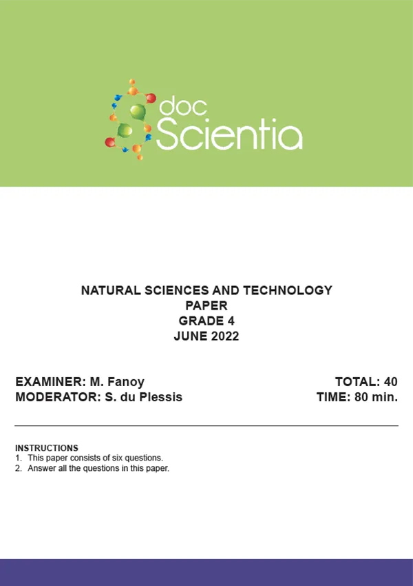 Gr. 4 Natural Sciences and Technology Paper June 2022