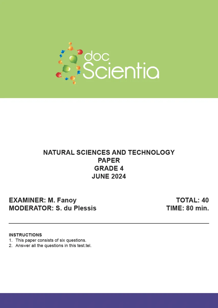 Gr. 4 Natural Sciences and Technology Paper June 2024
