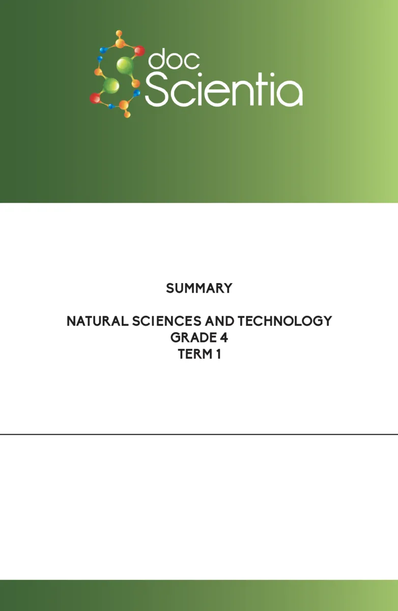 Gr. 4 Natural Sciences and Technology Summary Term 1