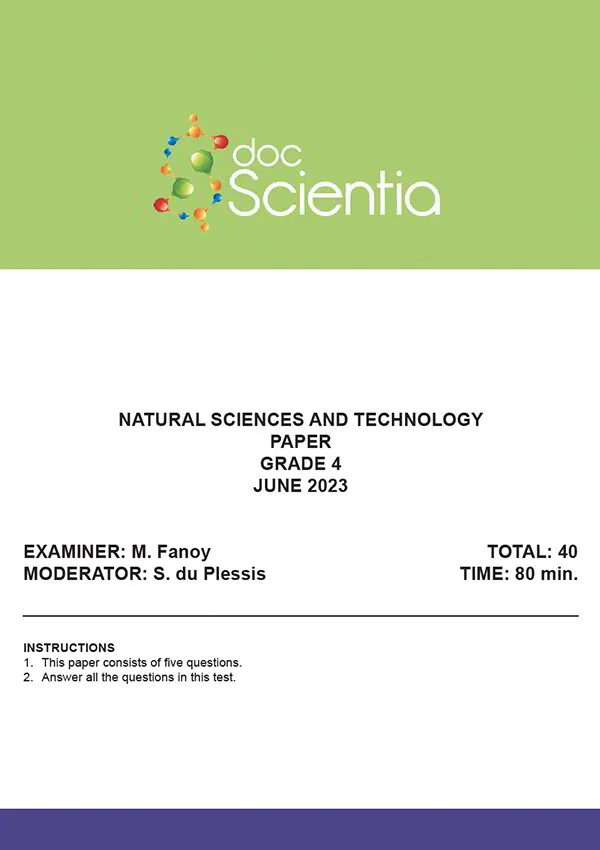 Gr. 4 Natural Sciences and Technology Paper June 2023