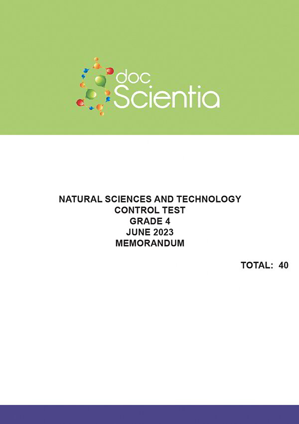 Gr. 4 Natural Sciences and Technology Exam Paper June 2023 Memo