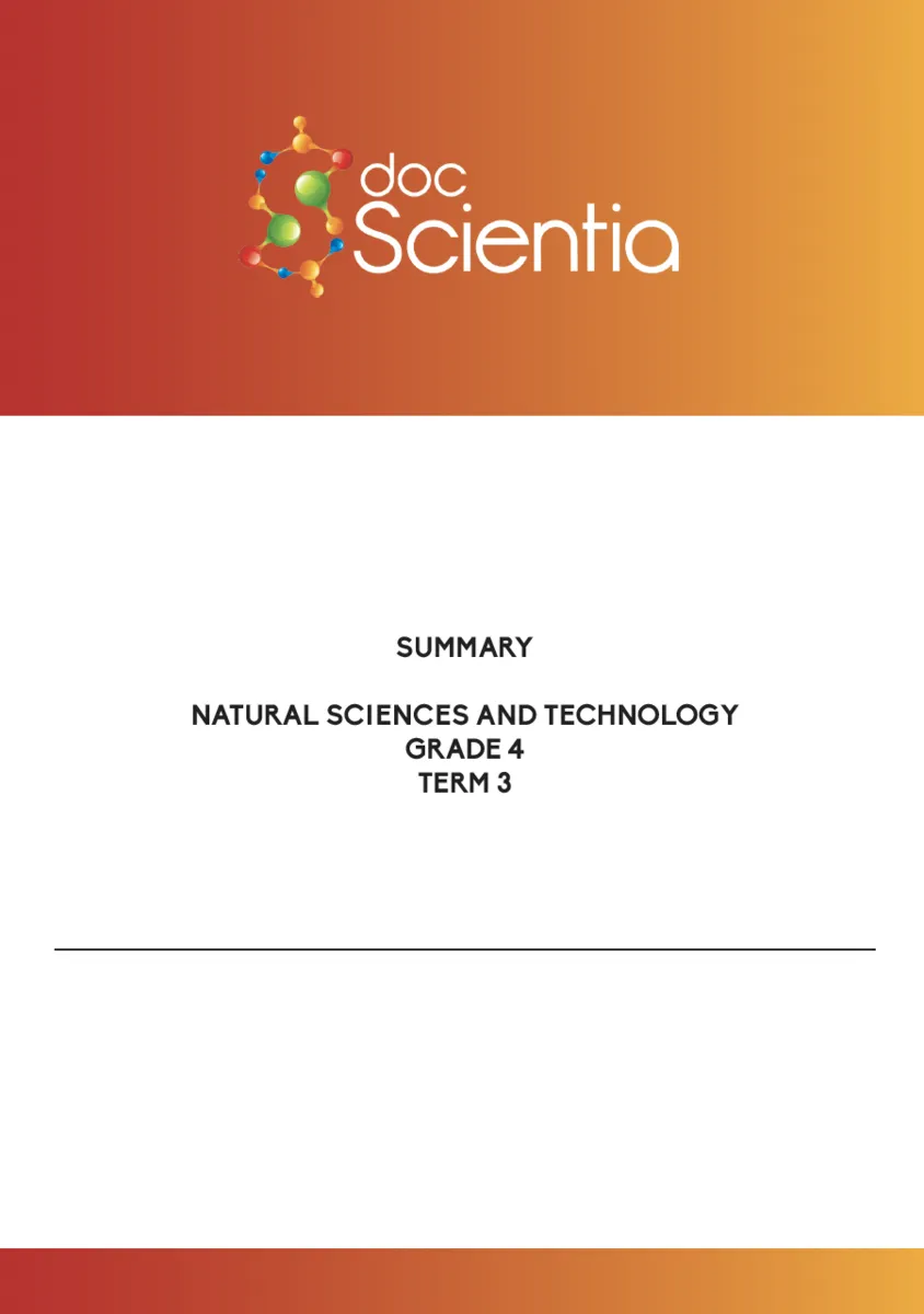 Gr. 4 Natural Sciences and Technology Summary Term 3