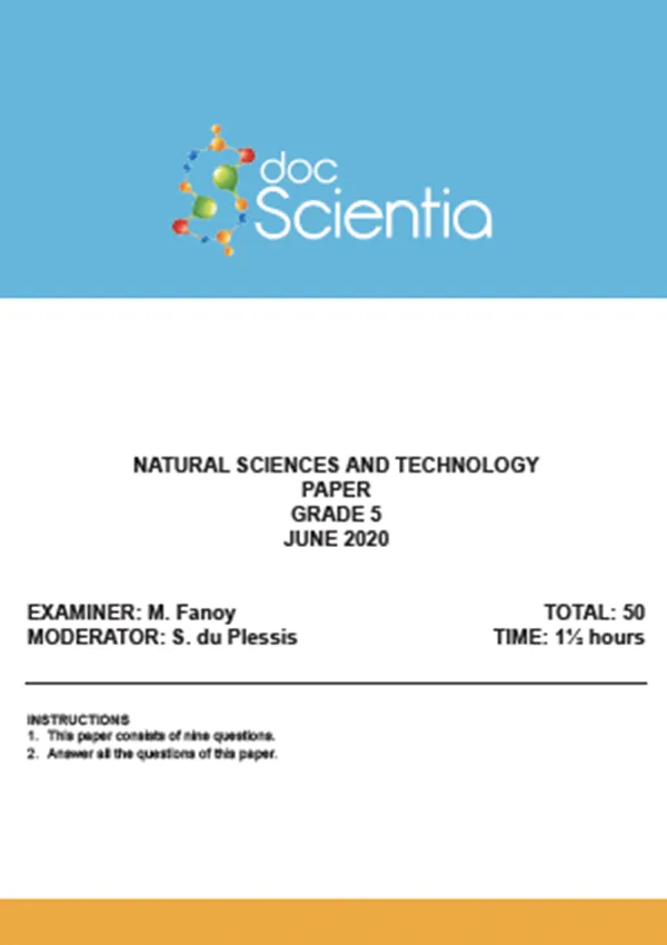 Gr.5 Natural Sciences and Technology Paper June 2020