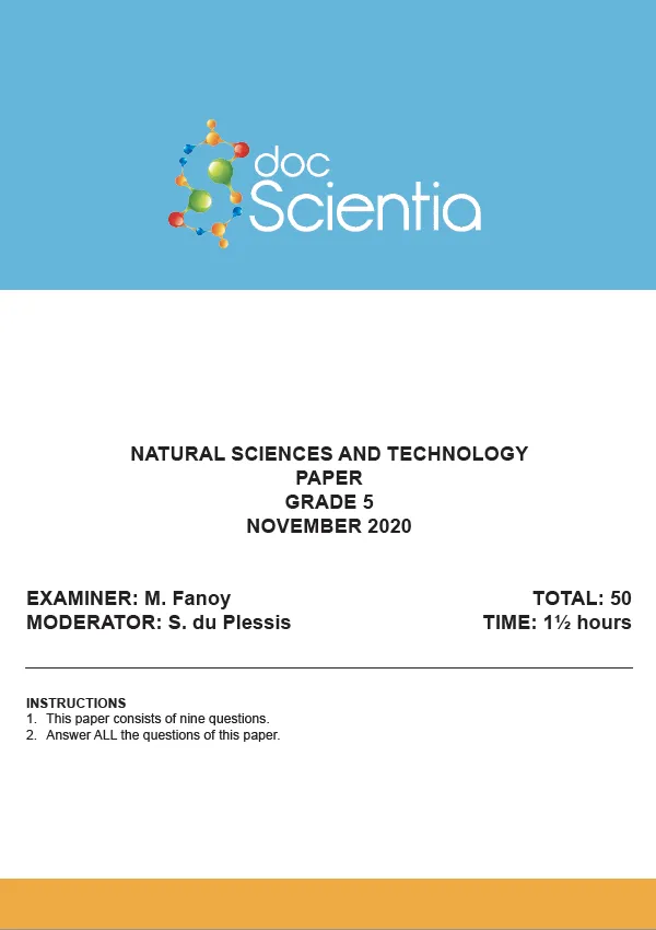 Gr.5 Natural Sciences and Technology Paper Nov 2020