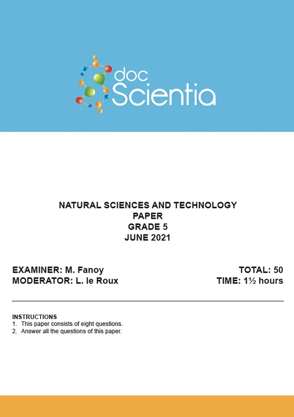 Gr. 5 Natural Sciences and Technology Paper June 2021