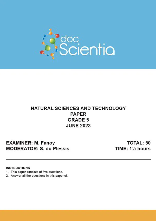 Gr. 5 Natural Sciences and Technology Paper June 2023