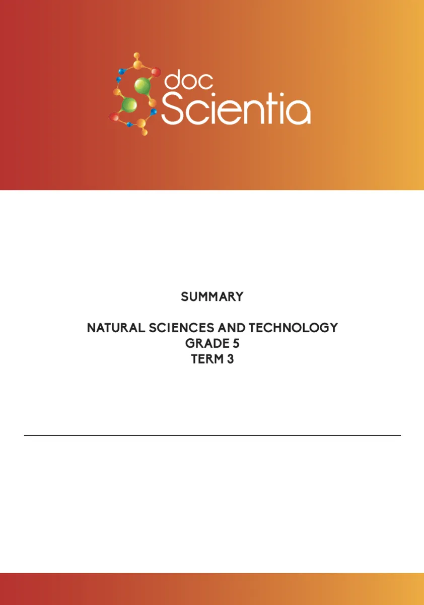 Gr. 5 Natural Sciences and Technology Summary Term 3