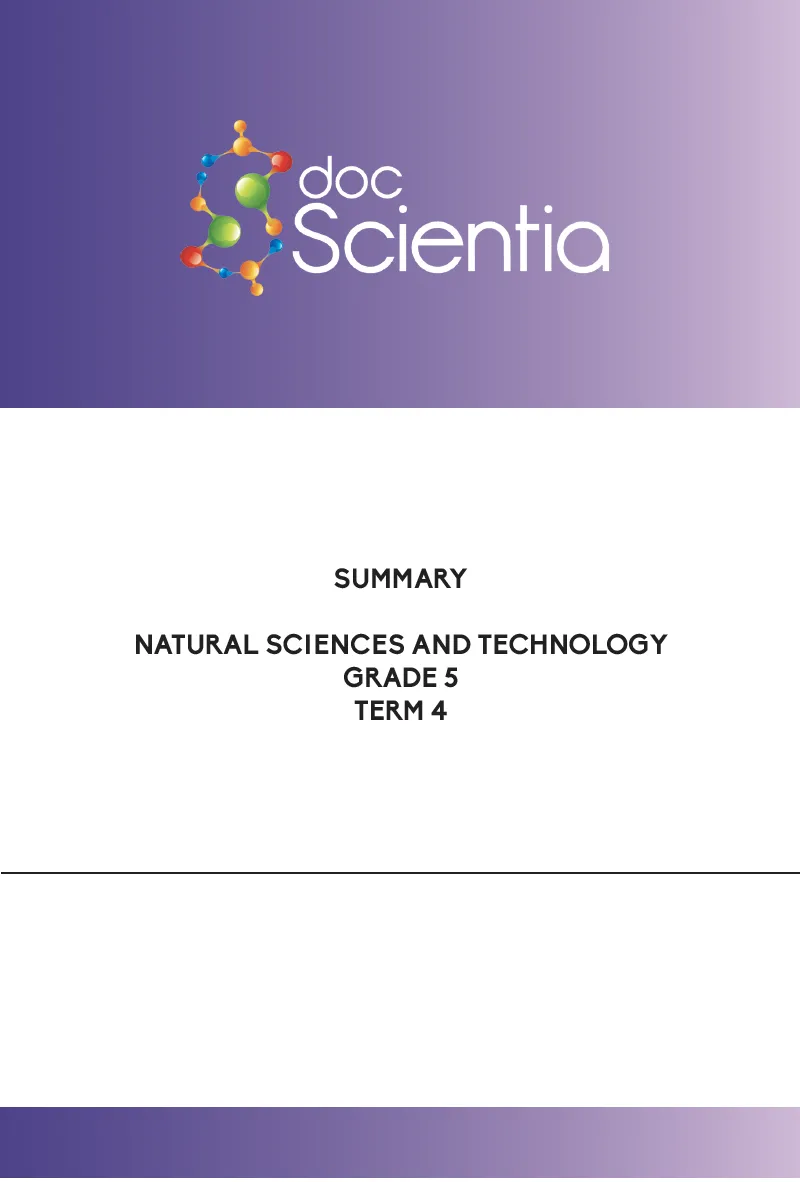 Gr. 5 Natural Sciences and Technology Summary Term 4