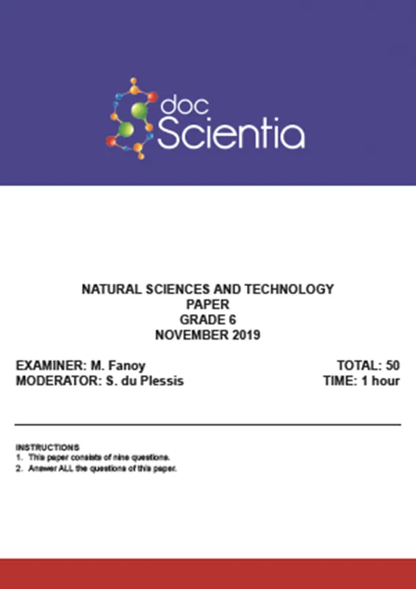 Gr.6 Natural Sciences and Technology Paper Nov 2019