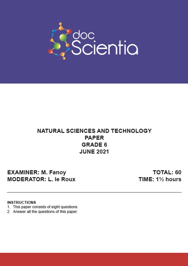 Gr. 6 Natural Sciences and Technology Paper June 2021