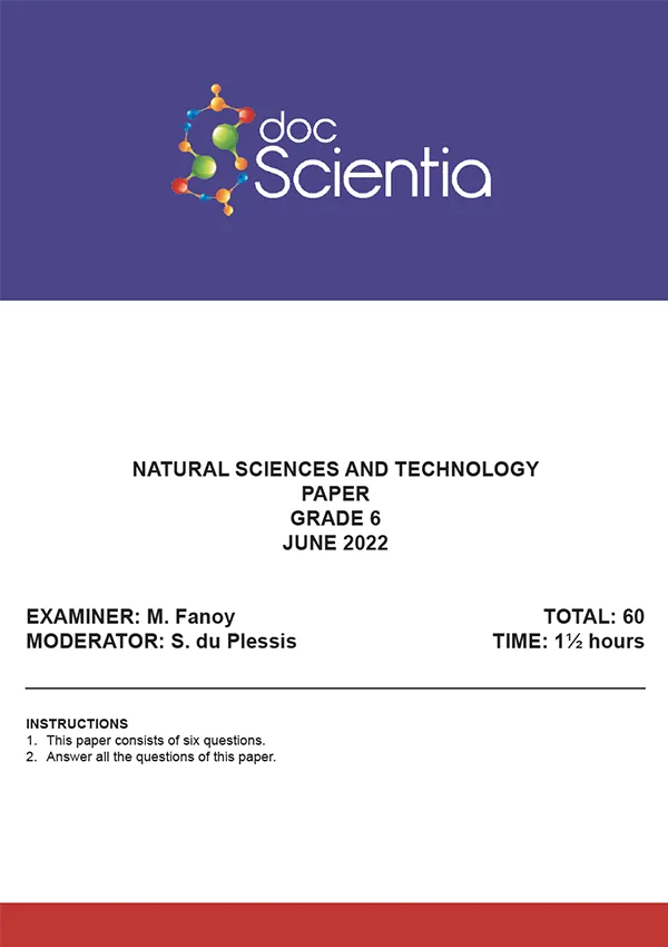Gr. 6 Natural Sciences and Technology Paper June 2022