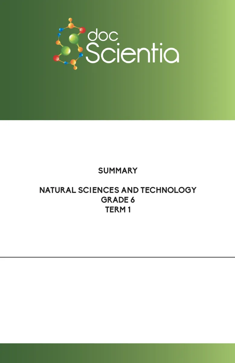 Gr. 6 Natural Sciences and Technology Summary Term 1