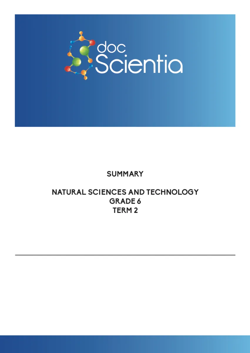 Gr. 6 Natural Sciences and Technology Summary Term 2