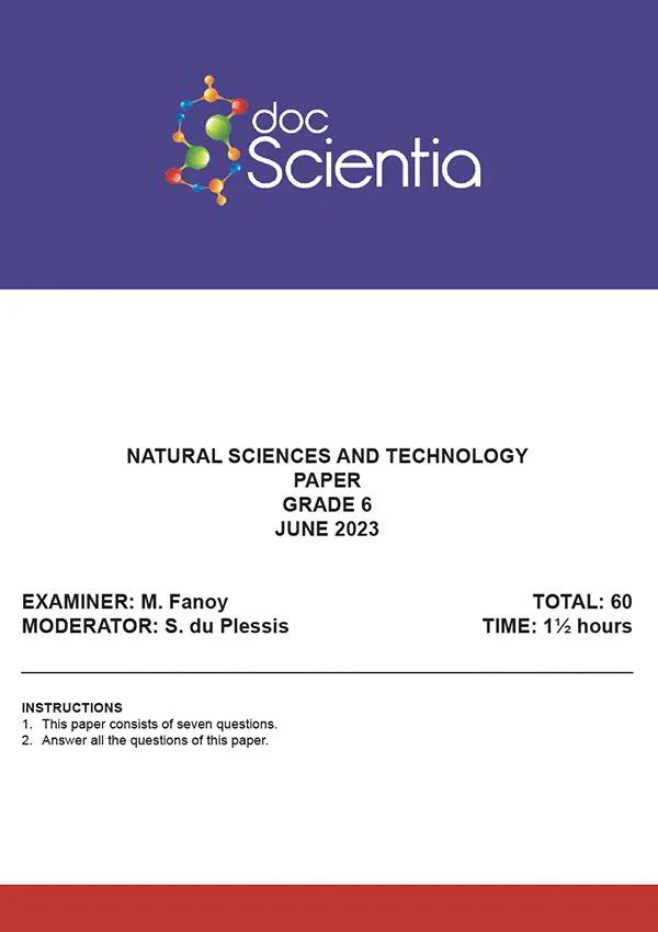 Gr. 6 Natural Sciences and Technology Paper June 2023