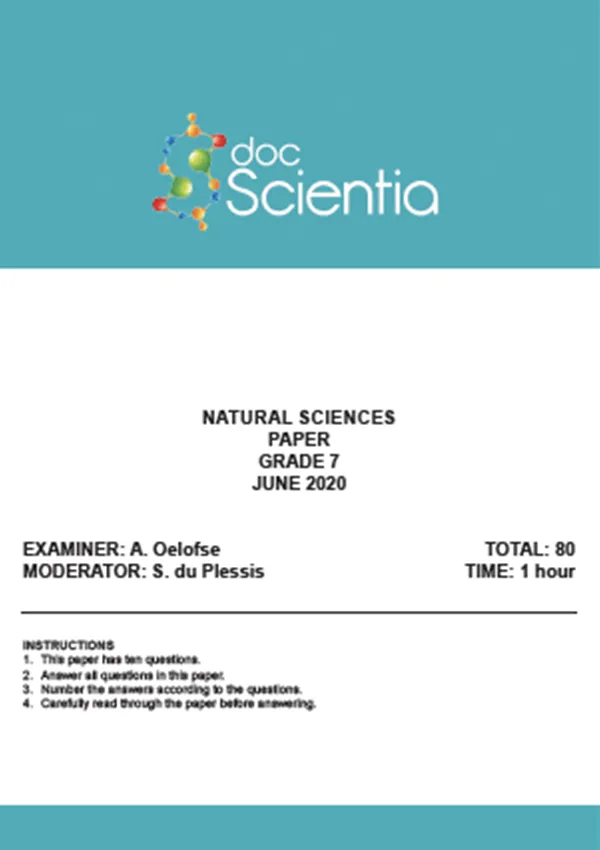 Gr.7 Natural Sciences Paper June 2020