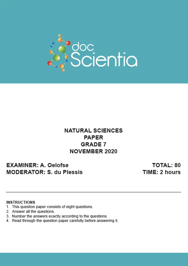 Gr.7 Natural Sciences Paper Nov 2020
