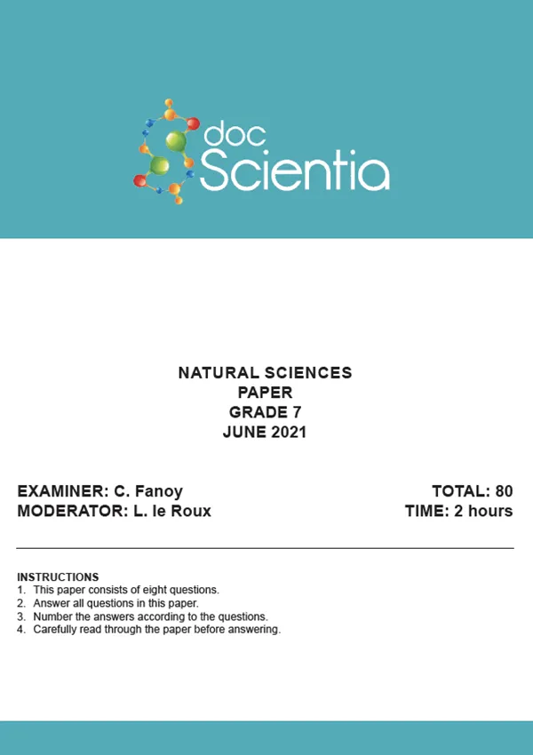Gr. 7 Natural Sciences Paper June 2021