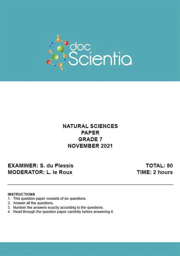 Gr. 7 Natural Sciences Paper Nov. 2021