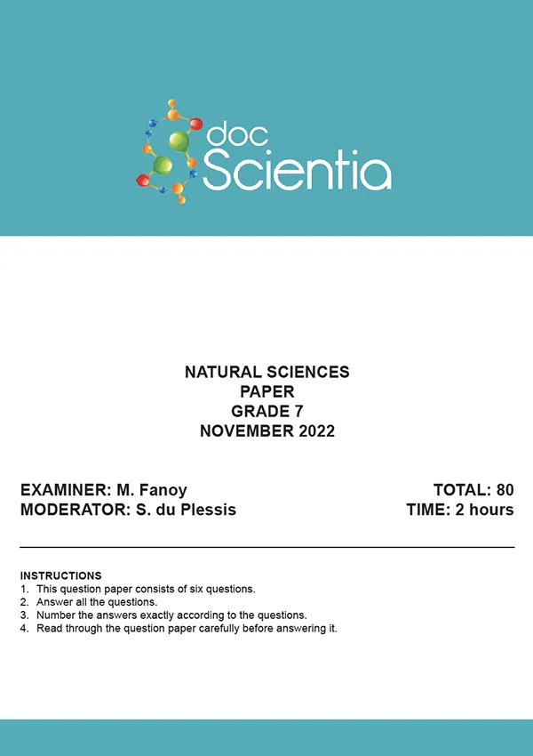 Gr. 7 Natural Sciences Paper Nov. 2022