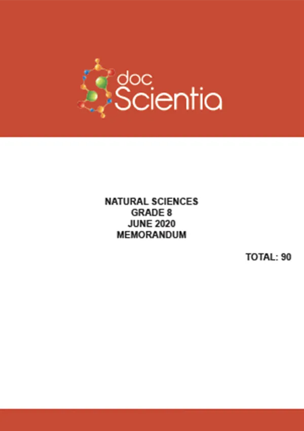 Gr.8 Natural Sciences Paper June 2020 Memo