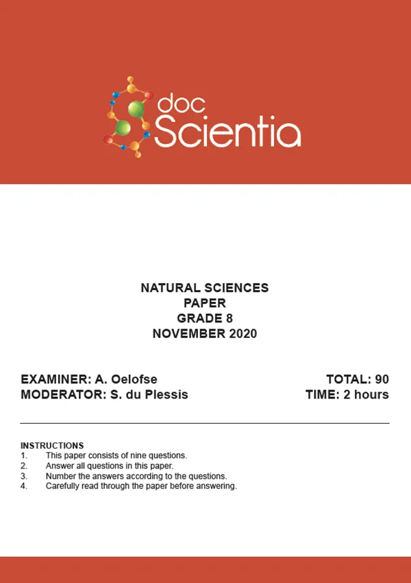 Gr.8 Natural Sciences Paper Nov 2020