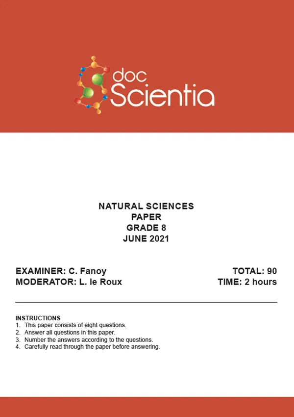Gr. 8 Natural Sciences Paper June 2021