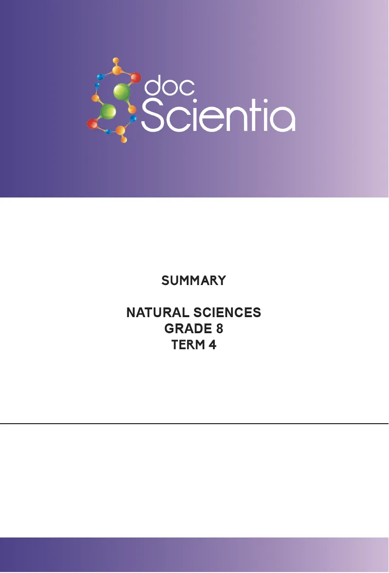 Gr. 8 Natural Sciences Summary Term 4