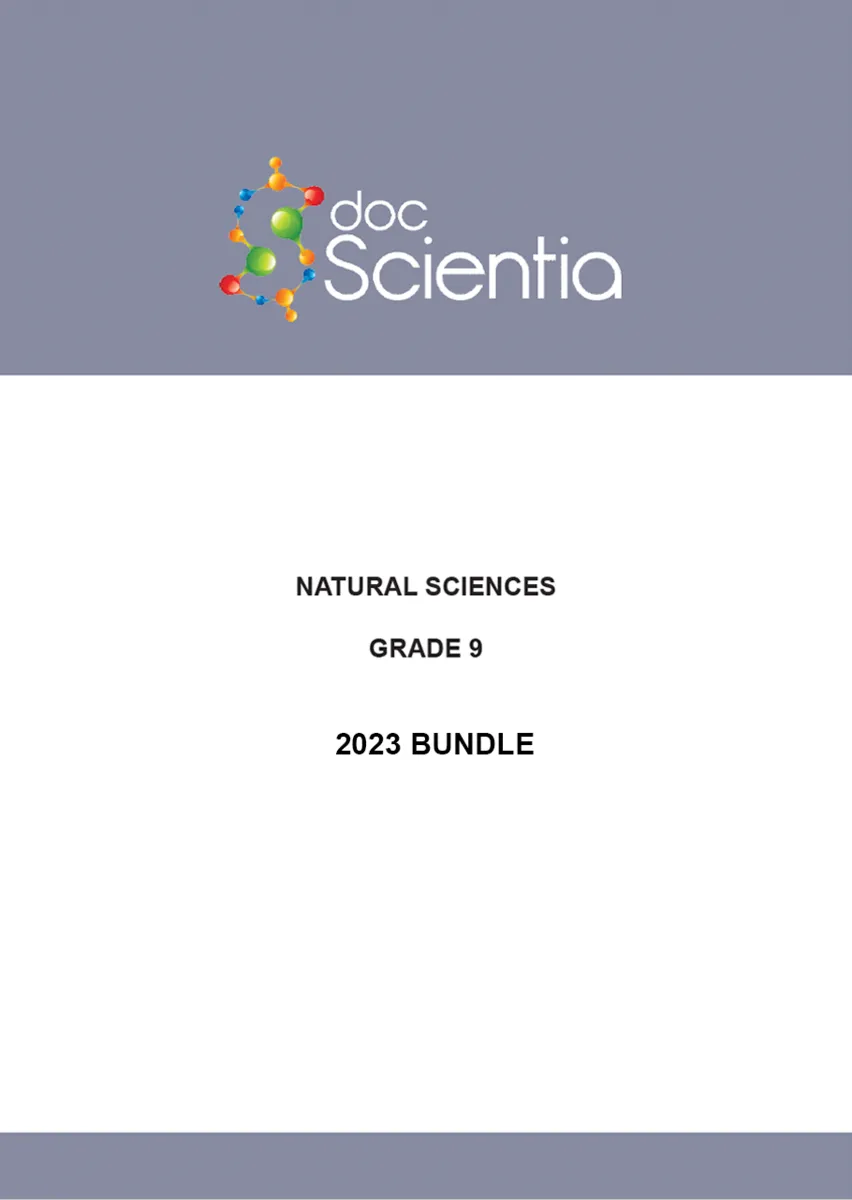 2023 Bundle- All Grade 9 Natural Sciences Exams and Memos