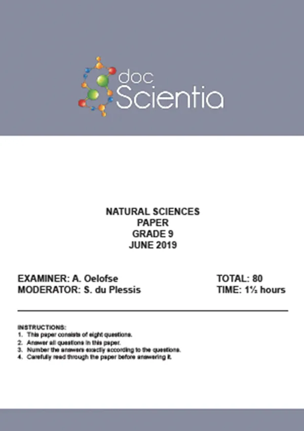 Gr.9 Natural Sciences Paper June 2019