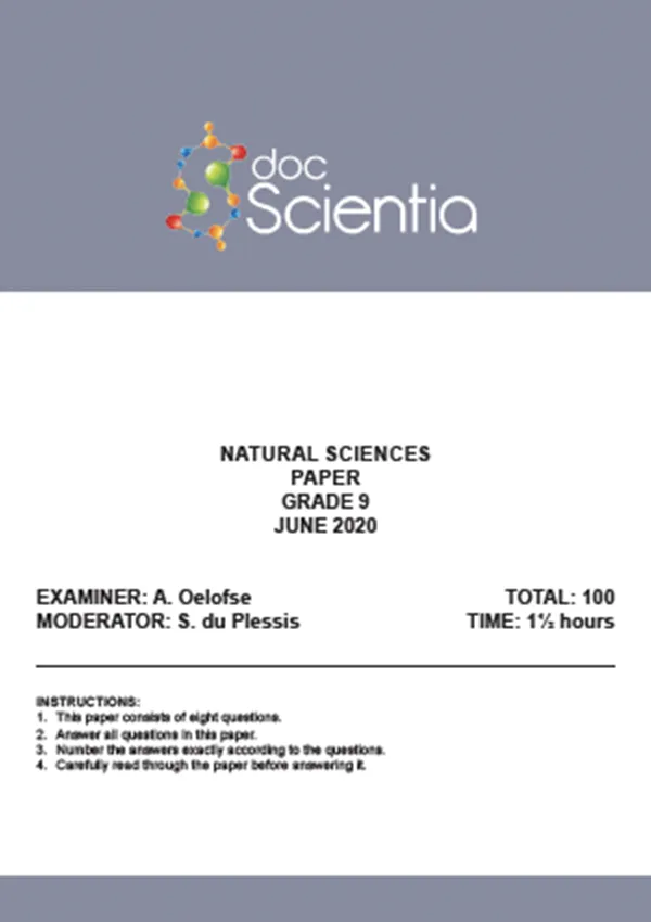 Gr.9 Natural Sciences Paper June 2020