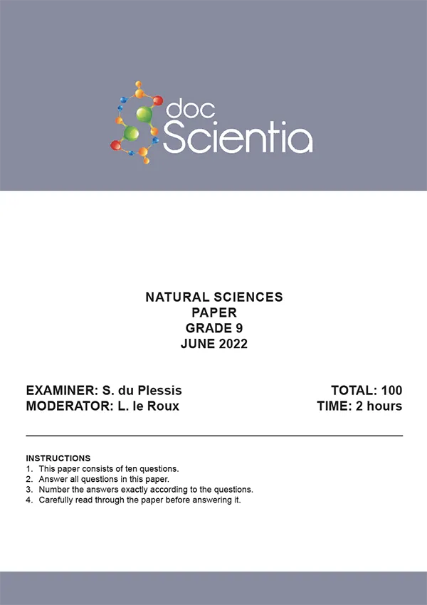 Gr. 9 Natural Sciences Paper June 2022