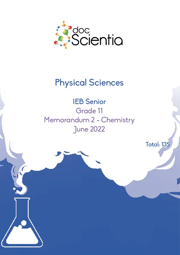Gr. 11 IEB Chemistry June 2022 Memo
