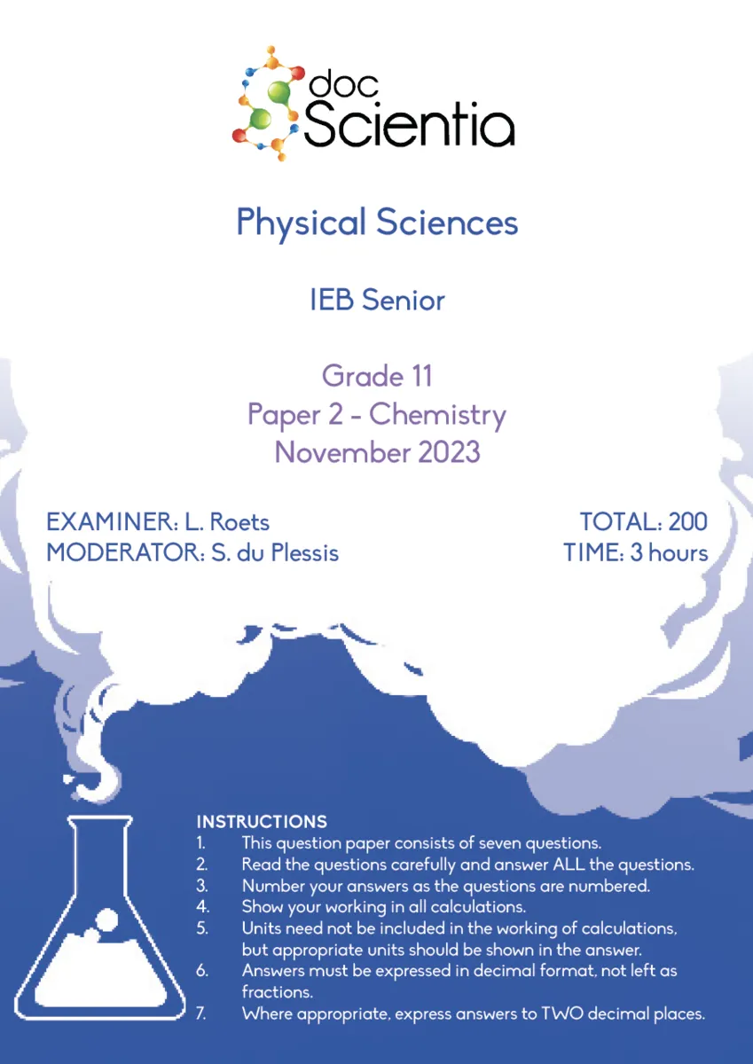 Gr. 11 IEB Chemistry Nov 2023